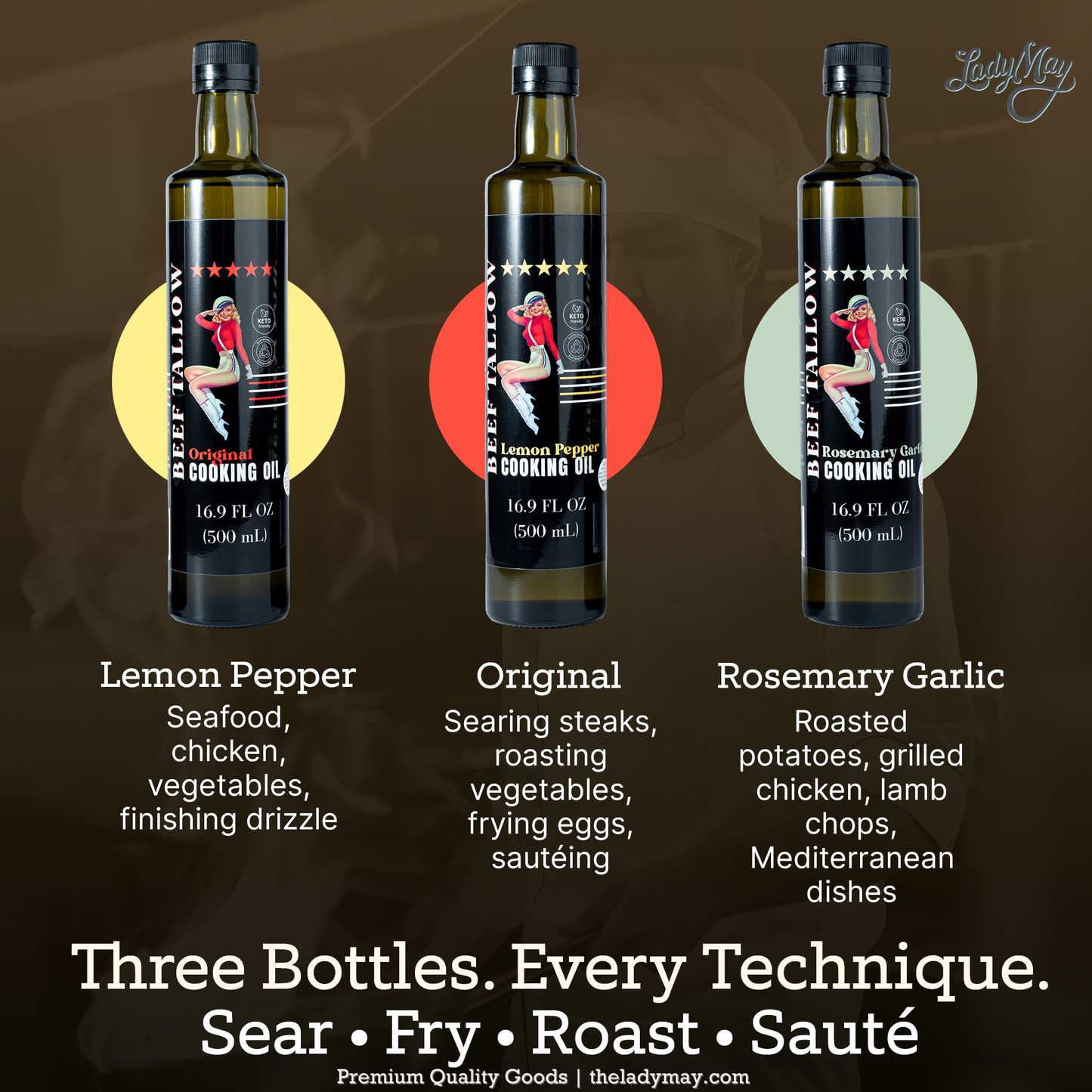 Premium Grass-Fed Beef Tallow Cooking Oil - Restaurant-Proven | Choose Your Flavor