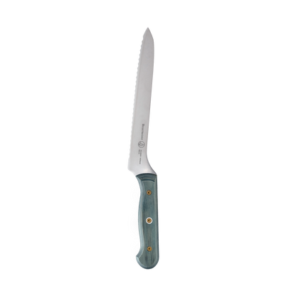Custom Blue Scalloped Offset Knife - 8"