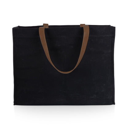 Market Waxed Canvas Tote with Leatherette Handles
