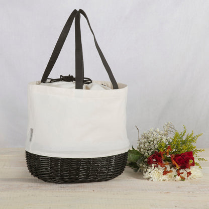 Coronado Canvas and Willow Basket Tote