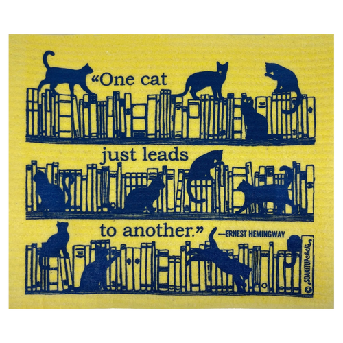 "One Cat Just Leads to Another" —Hemingway Soak iT Up Swedish Dishcloth Paper Towel Alternative