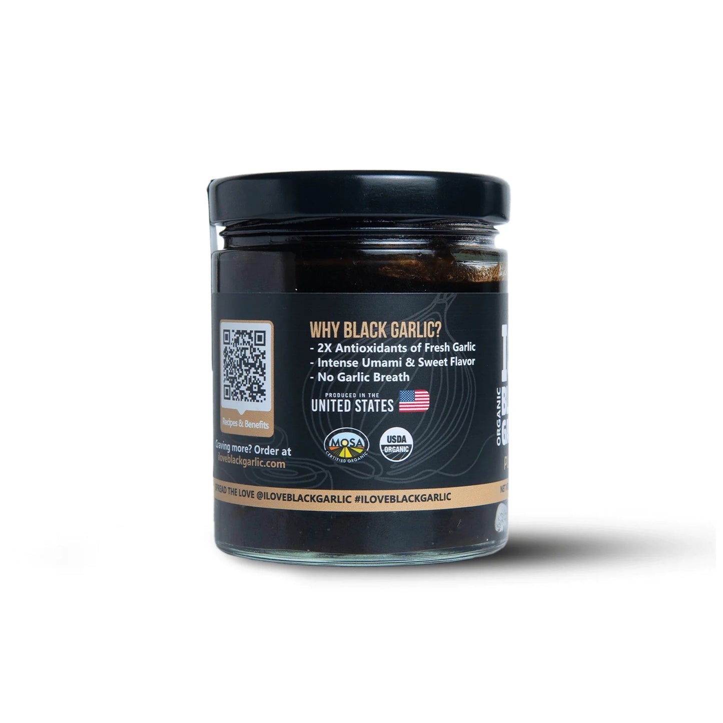 Black Garlic Purée Paste in Glass Jar Umami for Easy Cooking 7 oz