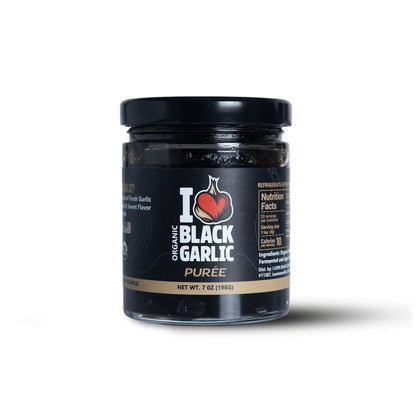 Black Garlic Purée Paste in Glass Jar Umami for Easy Cooking 7 oz