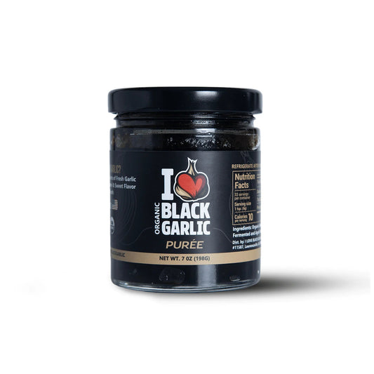 Black Garlic Purée Paste in Glass Jar Umami for Easy Cooking 7 oz