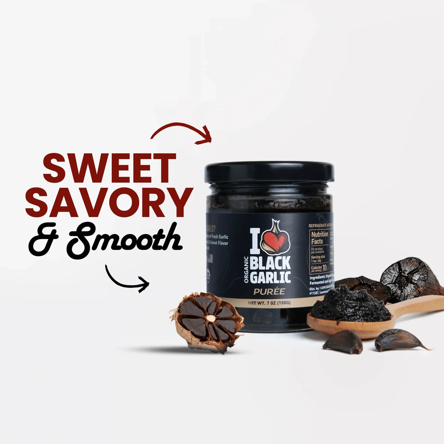 Black Garlic Purée Paste in Glass Jar Umami for Easy Cooking 7 oz