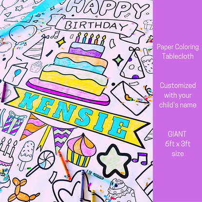 Happy Birthday Coloring Tablecloth