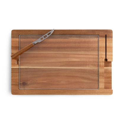Ventana Tempered Glass and Acacia Cheese Board and Knife Set