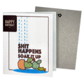 Sh*t Happens Soak iT Up Greeting Card Turns Into a Swedish Sponge Cloth | Soak iT Up Clard®