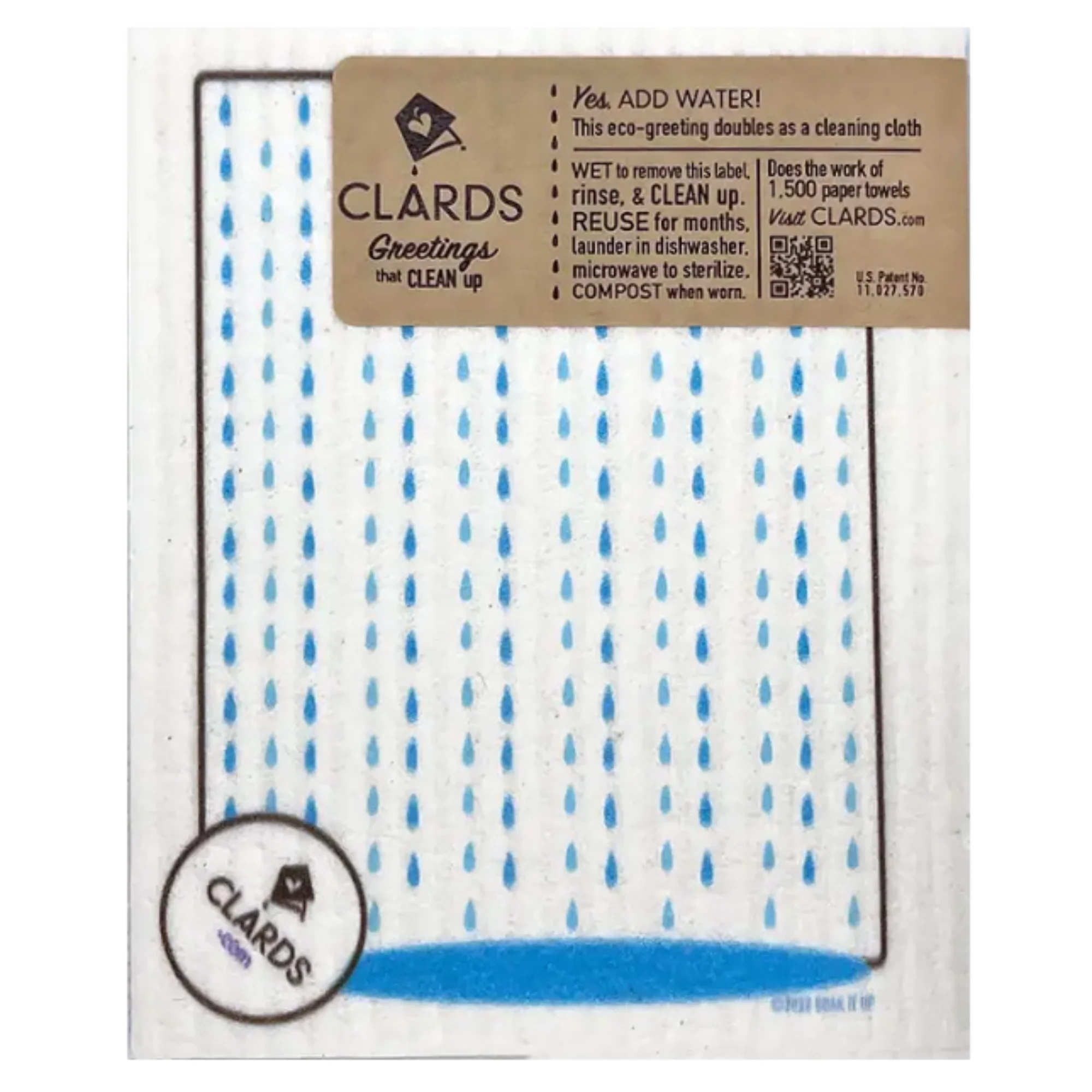 Sh*t Happens Soak iT Up Greeting Card Turns Into a Swedish Sponge Cloth | Soak iT Up Clard®