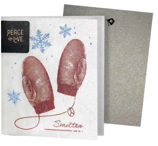 Smitten Mitten Vintage Etching Greeting Clard