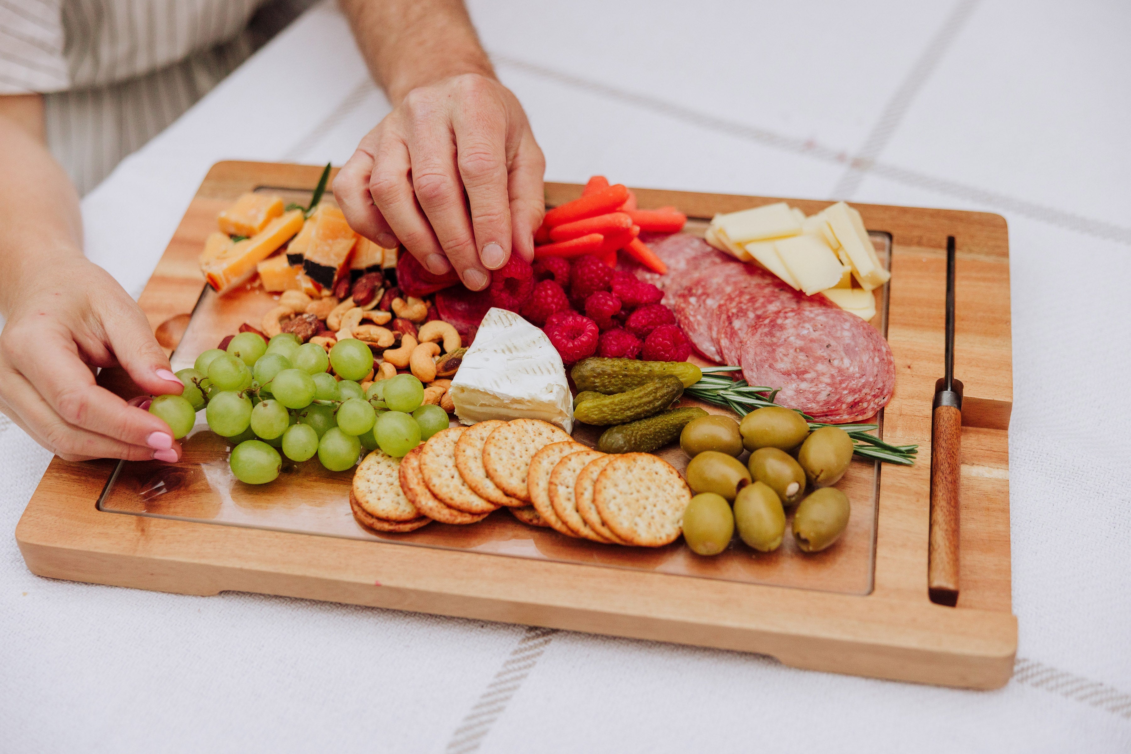Ventana Tempered Glass and Acacia Cheese Board and Knife Set