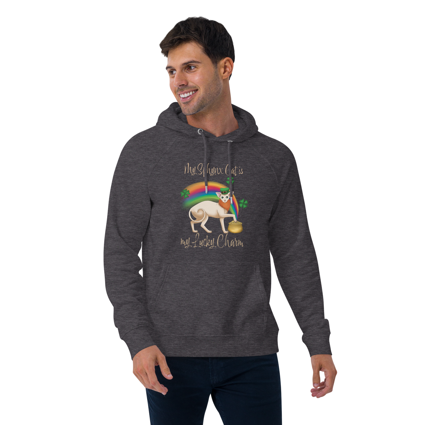 "MY SPHYNX IS MY LUCKY CHARM" UNISEX ECO HOODIE