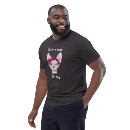 "NEVER A BAD HAIR DAY" UNISEX ECO TEE