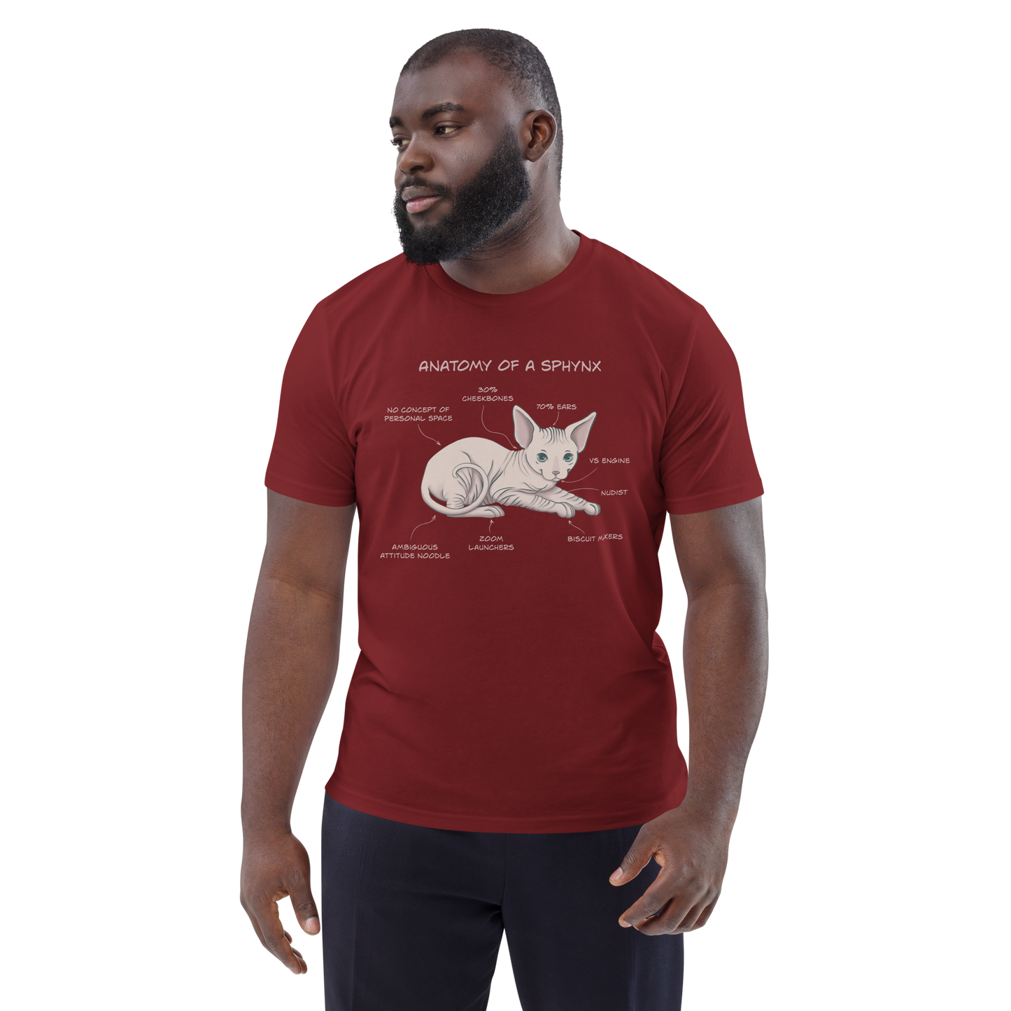 "ANATOMY OF A SPHYNX" UNISEX ORGANIC TEE