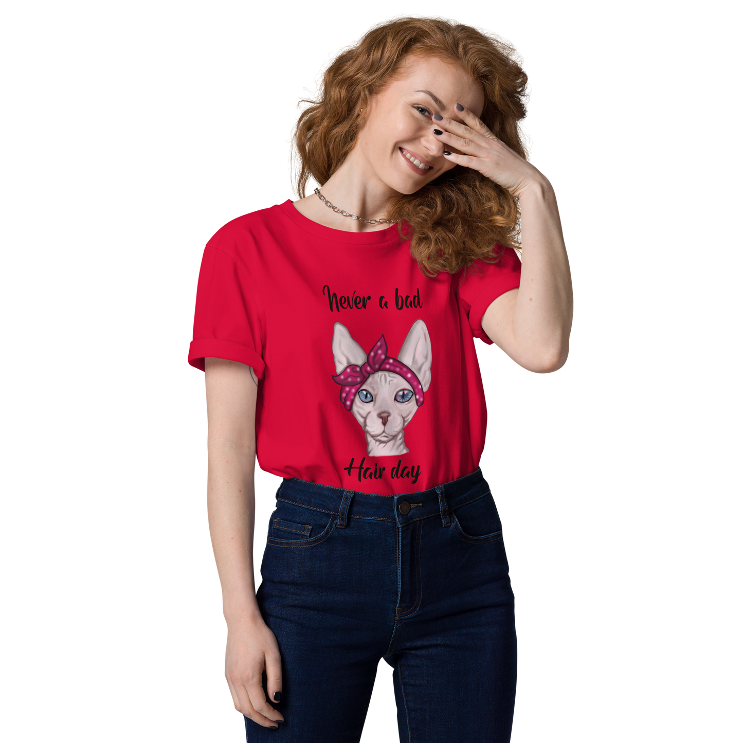 "NEVER A BAD HAIR DAY" UNISEX ECO TEE