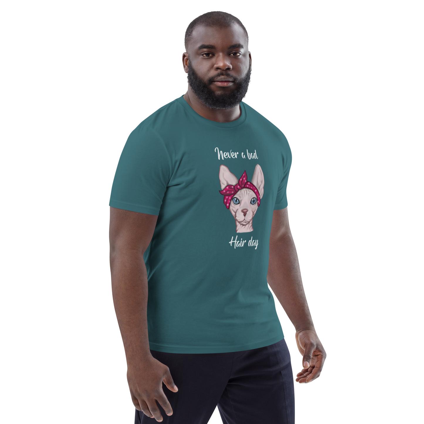 "NEVER A BAD HAIR DAY" UNISEX ECO TEE
