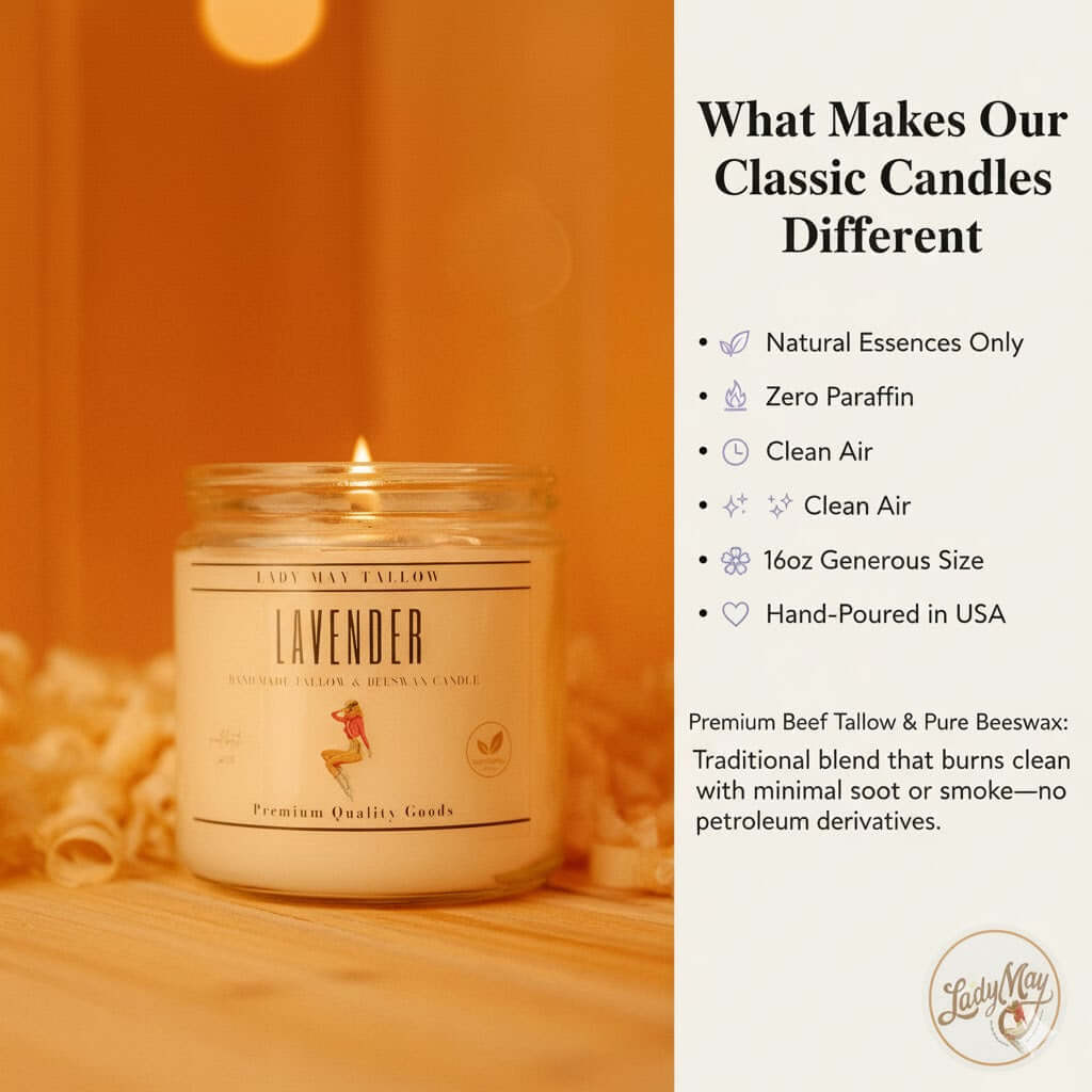 Ultimate Tallow Skincare Gift Set | 10-Piece Natural Spa Box | Grass-Fed Beef Tallow Candles, Soap & Body Care