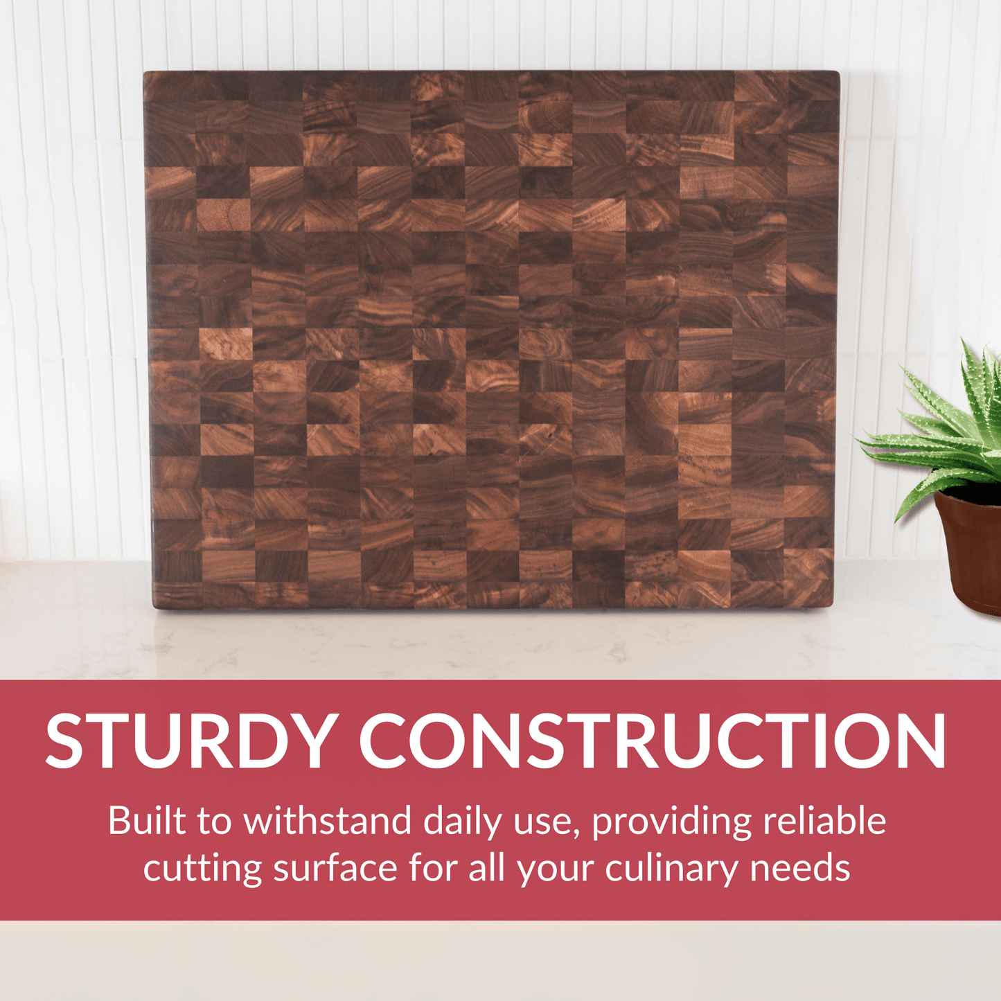 Medium End Grain Walnut Wood Butcher Block