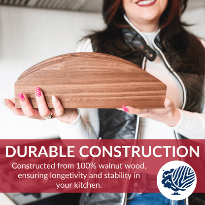 Premium Walnut Cutting Board Holder - Sturdy & Stylish