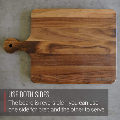 Mom's Cutting Board - 10 x 16 Walnut Cutting Board with Knob Handle
