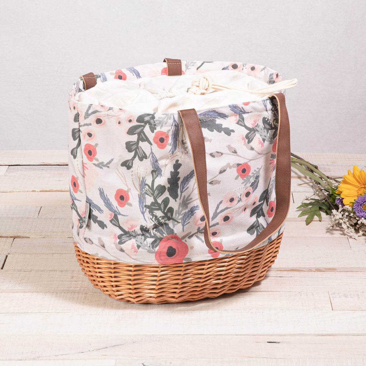 Coronado Canvas and Willow Basket Tote