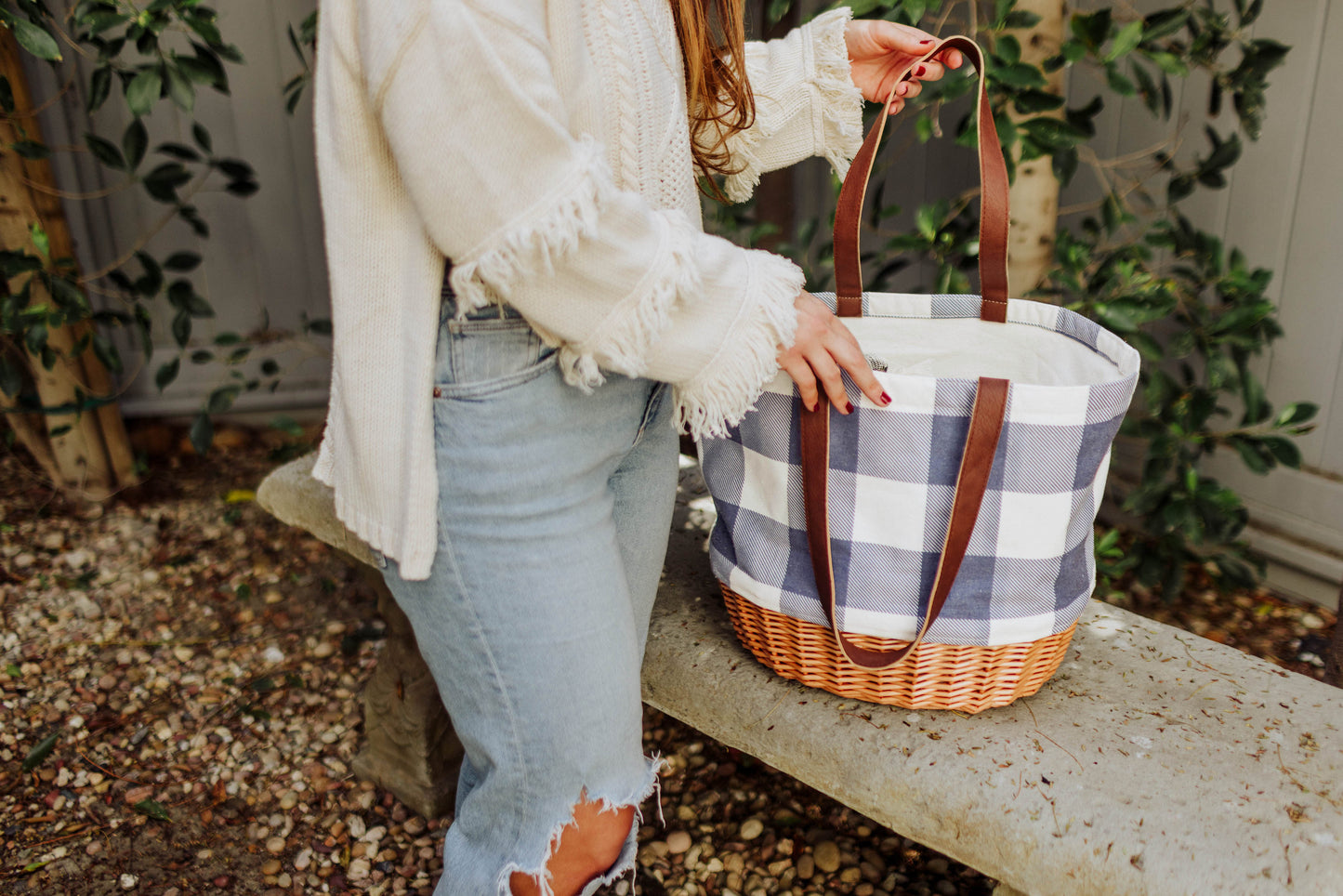 Coronado Canvas and Willow Basket Tote