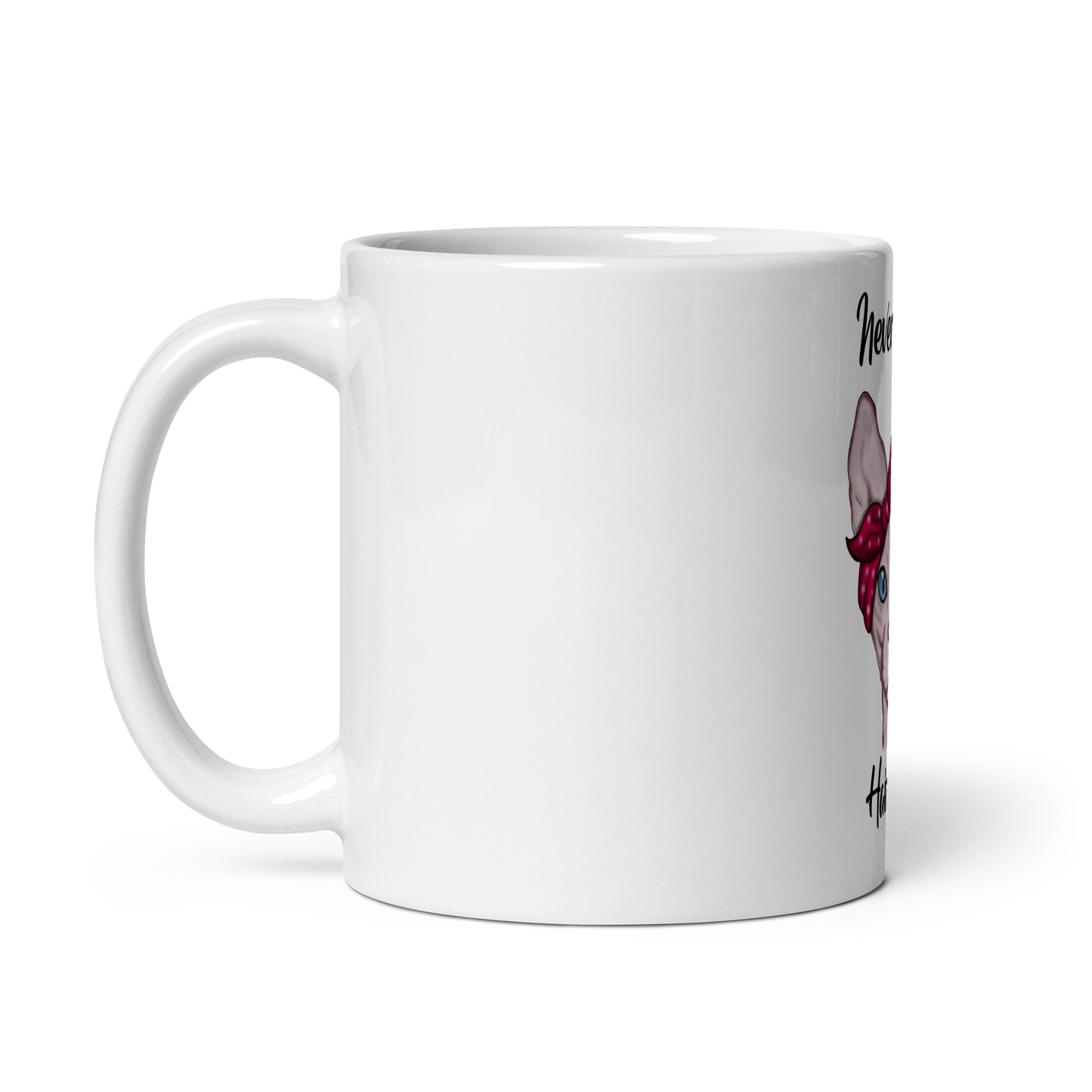 "NEVER A BAD HAIR DAY" SPHYNX COFFEE MUG