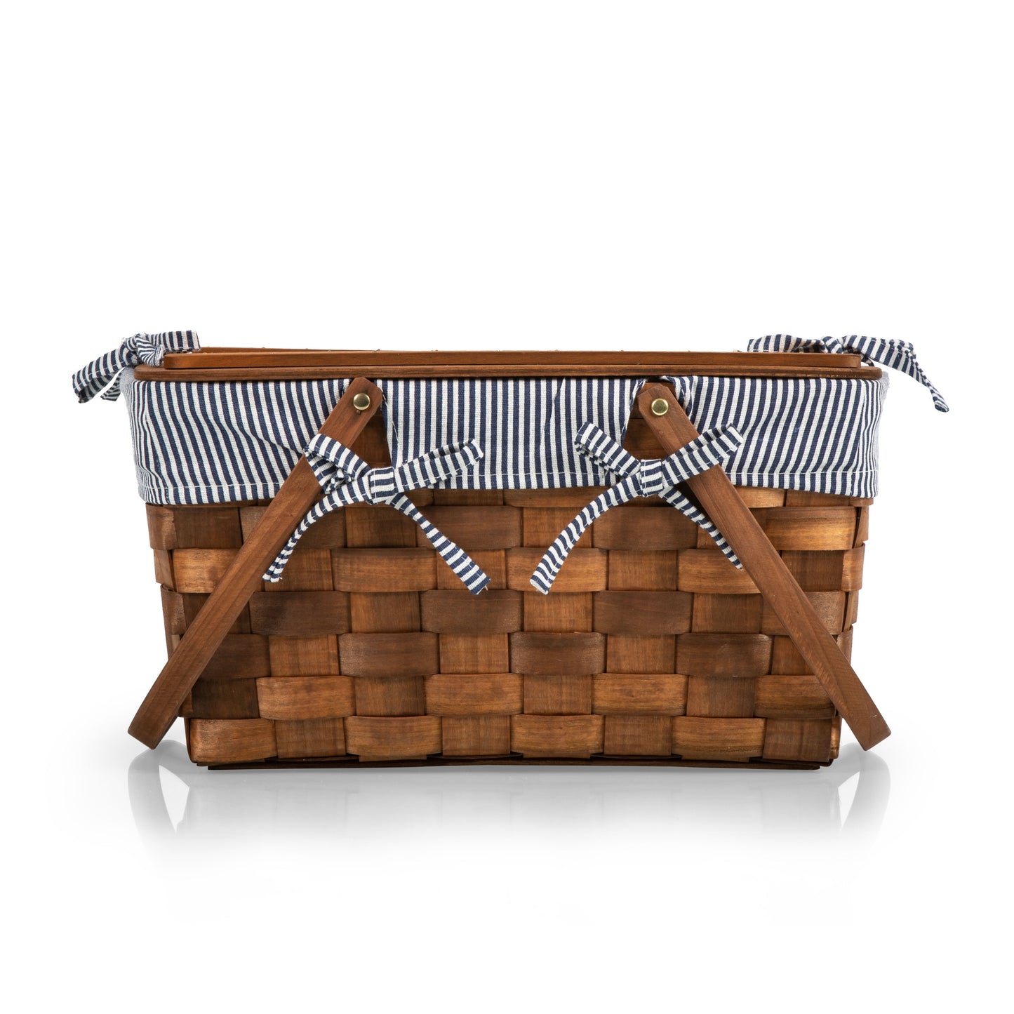 Kansas Handwoven Wood Picnic Basket