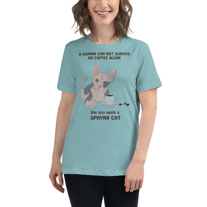 "WOMAN CANT SURVIVE ON COFFEE ALONE" TEE