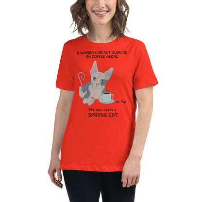 "WOMAN CANT SURVIVE ON COFFEE ALONE" TEE