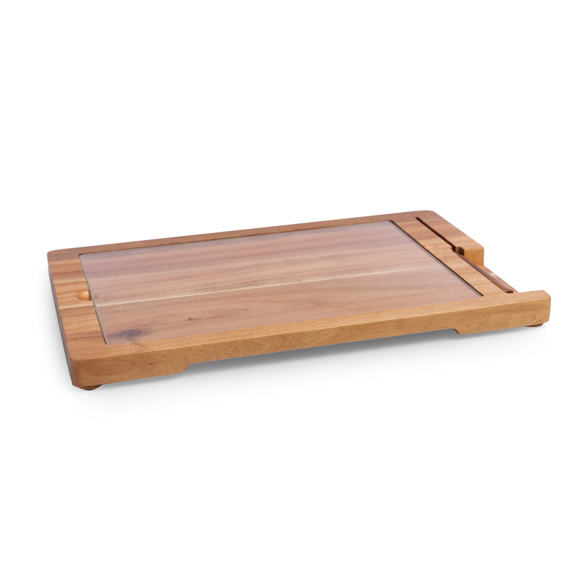 Ventana Tempered Glass and Acacia Cheese Board and Knife Set