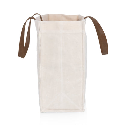 Market Waxed Canvas Tote with Leatherette Handles
